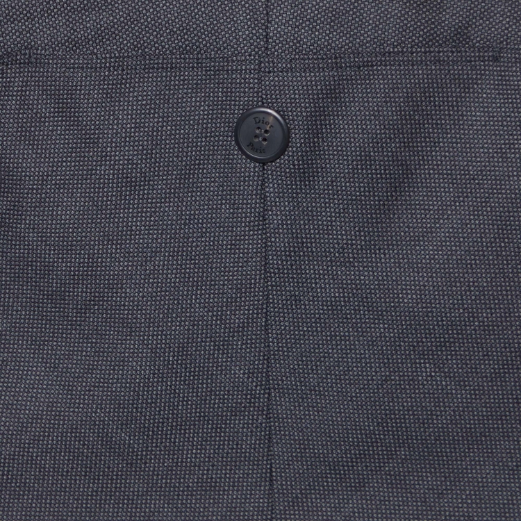 Pre Owned Dior Dark Grey Wool Belted Skirt Suit L