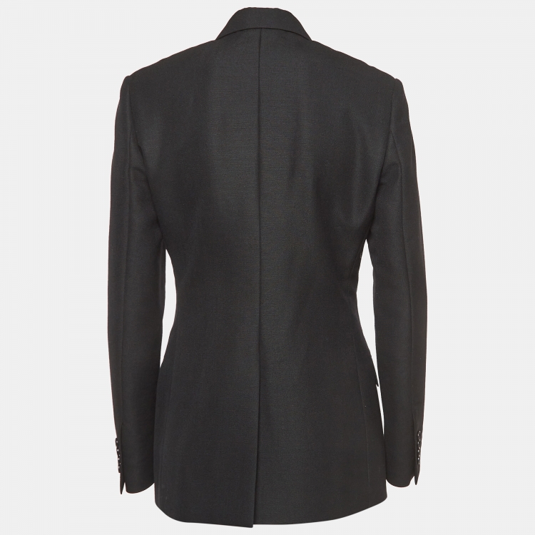 Pre Owned Christian Dior Black Wool Double Breasted Blazer L
