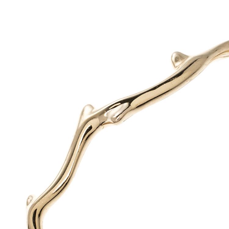 Pre Owned Dior Bois De Rose 18k Rose Gold Narrow Open Cuff Bracelet