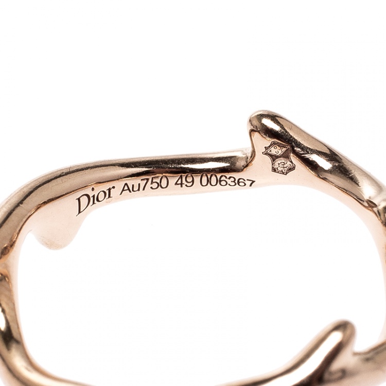 Pre Owned Dior Bois De Rose 18k Rose Gold Ring Size 49