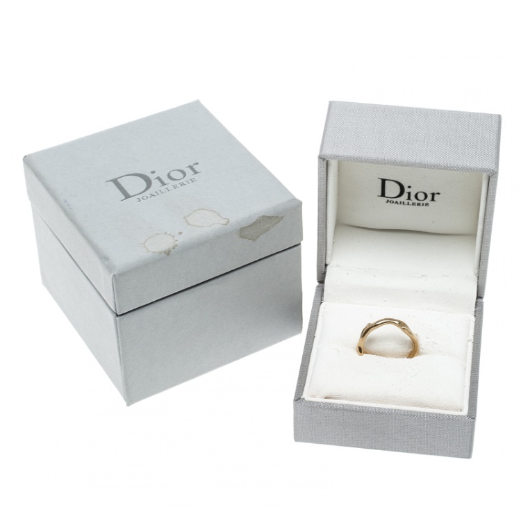 Pre Owned Dior Bois De Rose 18k Rose Gold Ring Size 49
