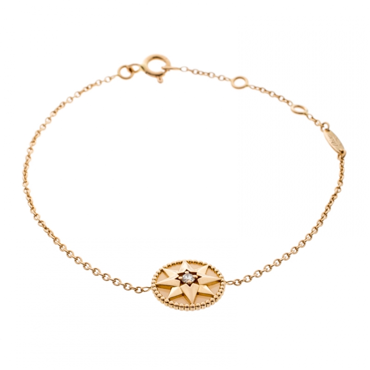 Pre Owned Dior Rose des Vents Diamond Pink Opal 18k Rose Gold Bracelet