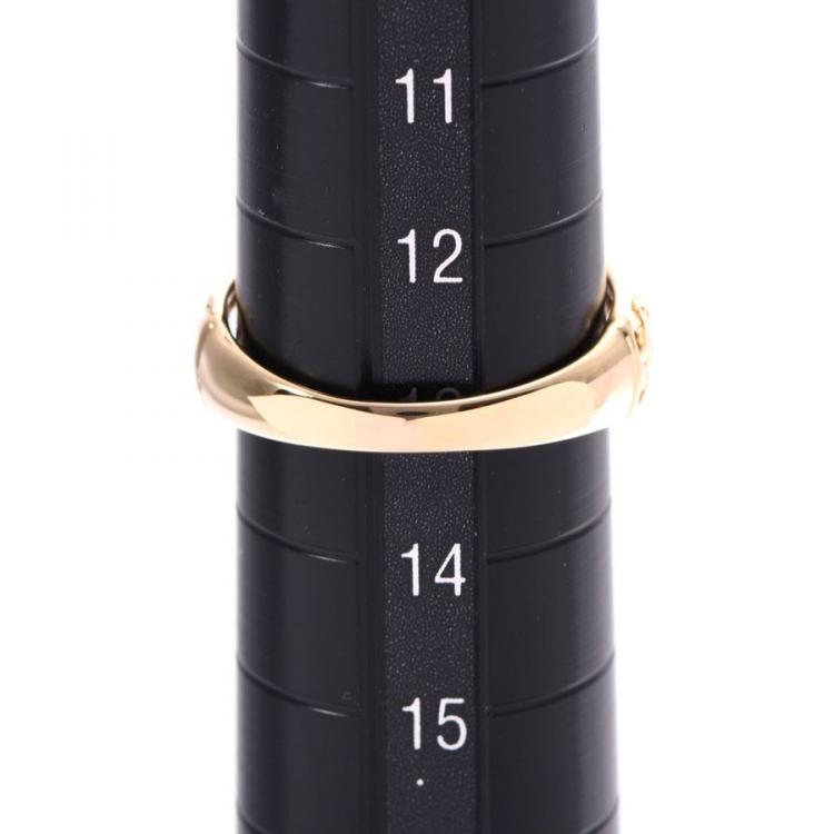 Pre Owned Dior 18K Yellow Gold and Diamond Ring Size 54
