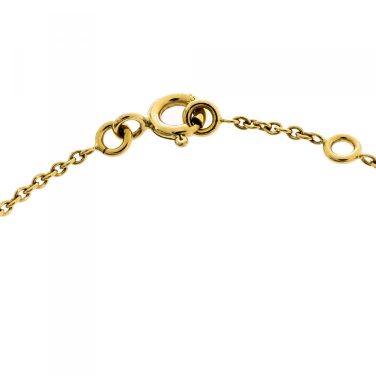 Pre Owned Dior Rose Des Vents Diamond Lapis Lazuli 18K Yellow Gold Bracelet