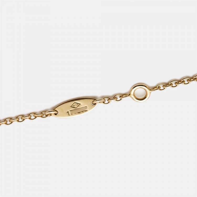 Pre Owned Dior Rose Des Vents Onyx Diamond 18k Rose Gold Necklace