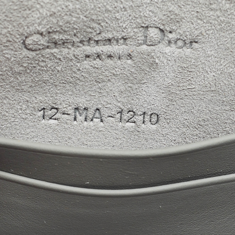 Pre Owned Dior Grey Leather Saddle Belt Pouch