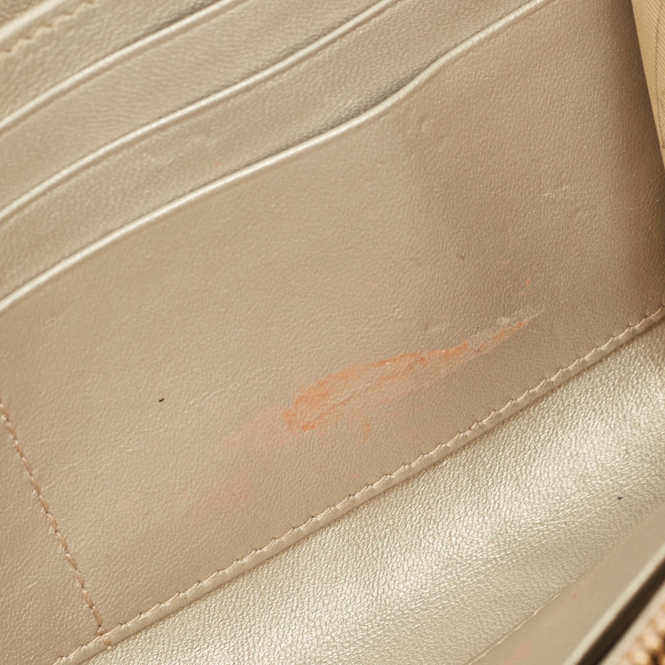 مملوكة مسبقًا Dior Gold Leather Diorama Wallet on Chain