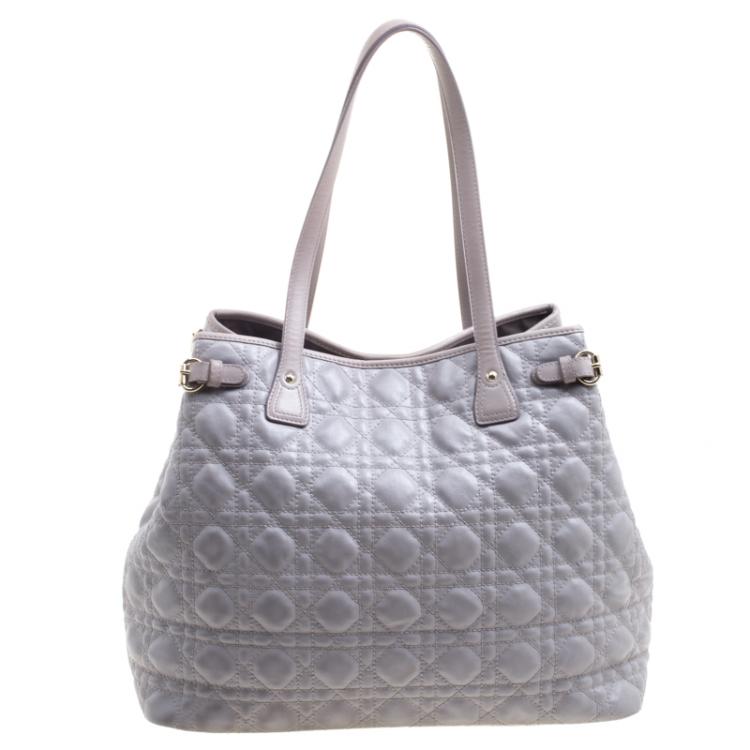 Pre Owned Dior Grey Coated Canvas Medium Panarea Shopper Tote