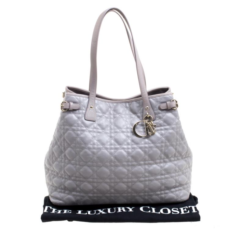 Pre Owned Dior Grey Coated Canvas Medium Panarea Shopper Tote
