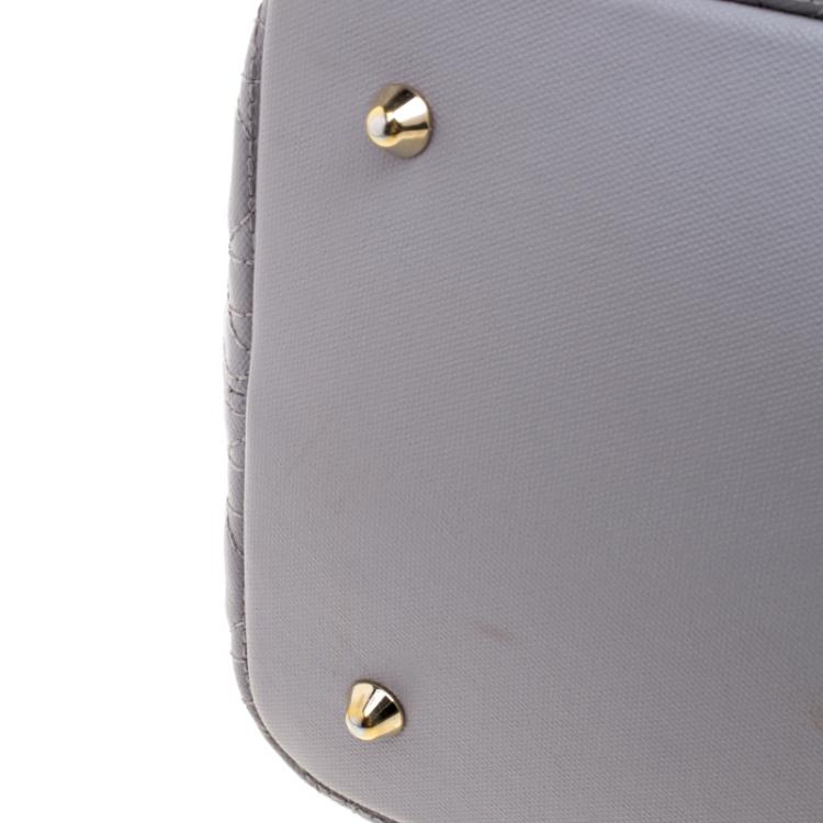 Pre Owned Dior Grey Coated Canvas Medium Panarea Shopper Tote