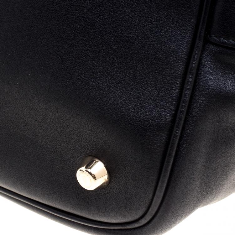 Pre Owned Dior Black Leather Paradise Bubble Drawstring Bucket Bag