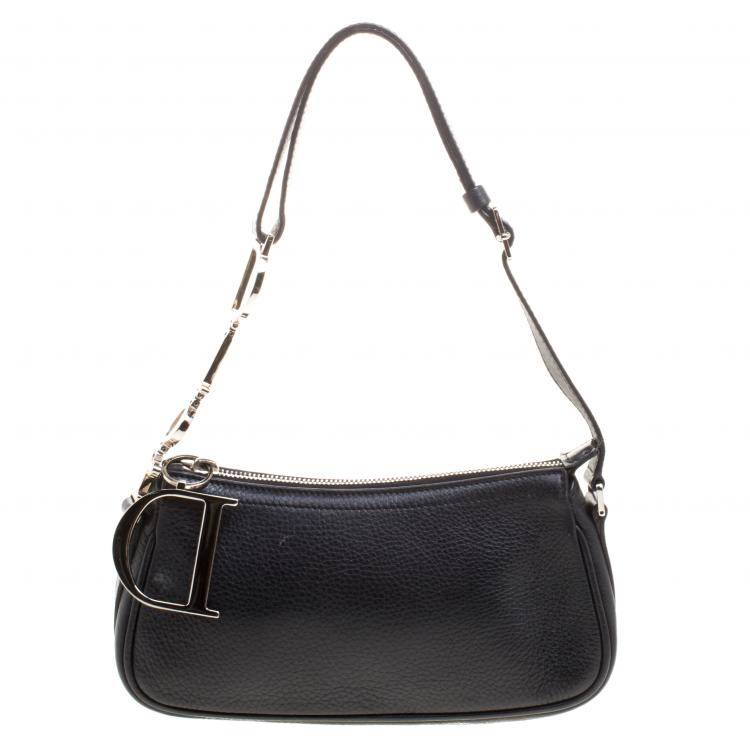 Christian Dior Leather Charms Pochette - Black Shoulder Bags