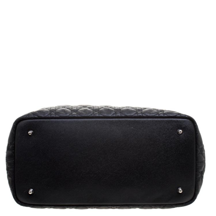 Pre Owned Dior Black Coated Canvas Medium Panarea Shopper Tote