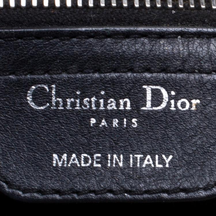 Pre Owned Dior Black Coated Canvas Medium Panarea Shopper Tote