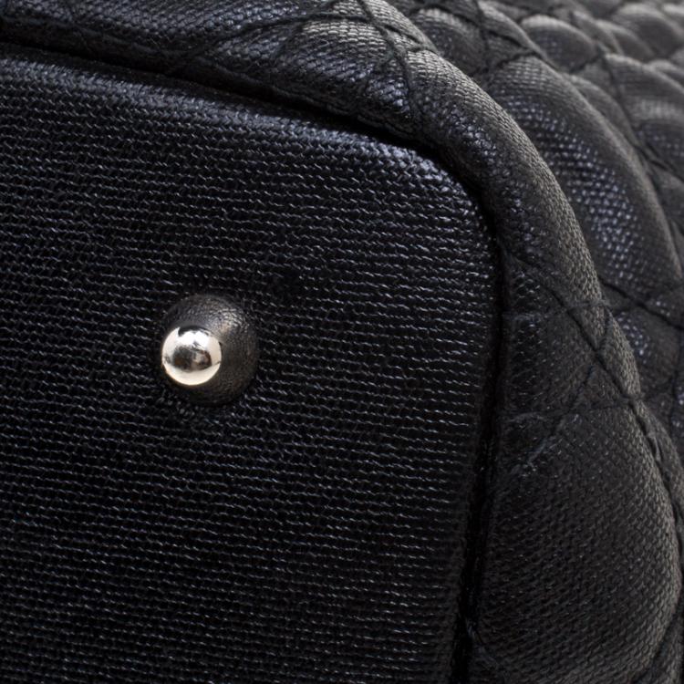 Pre Owned Dior Black Coated Canvas Medium Panarea Shopper Tote