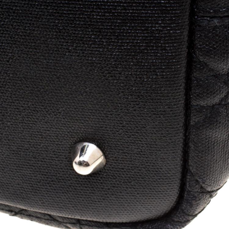 Pre Owned Dior Black Coated Canvas Medium Panarea Shopper Tote