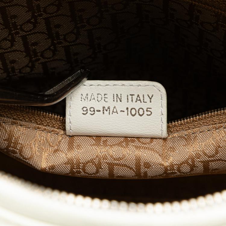 Pre Owned Dior White Large Lambskin Cannage Lady Dior