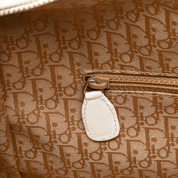 Pre Owned Dior White Large Lambskin Cannage Lady Dior