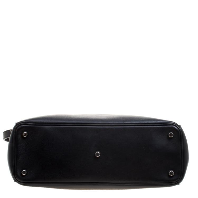 Pre Owned Dior Black Leather Medium Diorissimo Shopper Tote