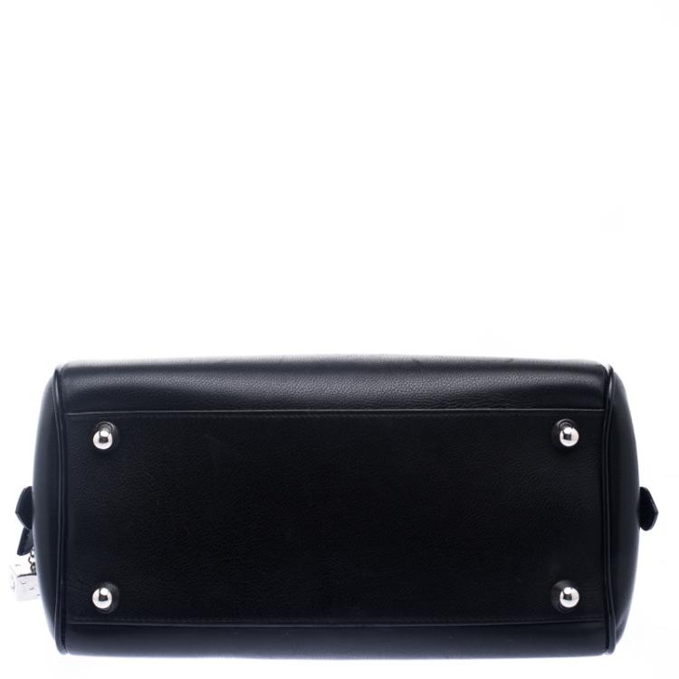 Pre Owned Dior Black Leather Gambler Dice Bowling Bag