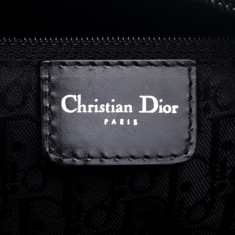 Pre Owned Dior Black Leather Gambler Dice Bowling Bag