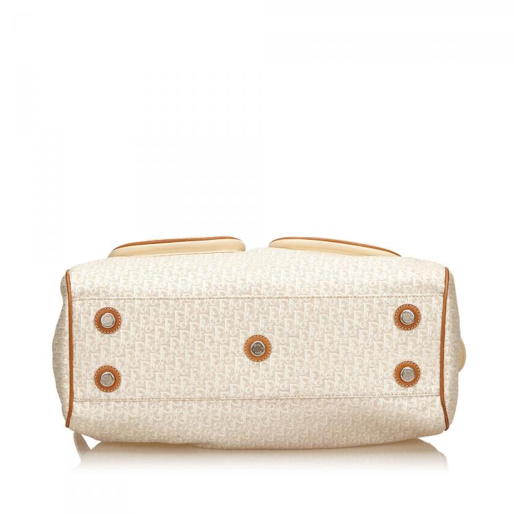 Pre Owned Dior Bicolor Diorissimo Canvas Satchel Bag