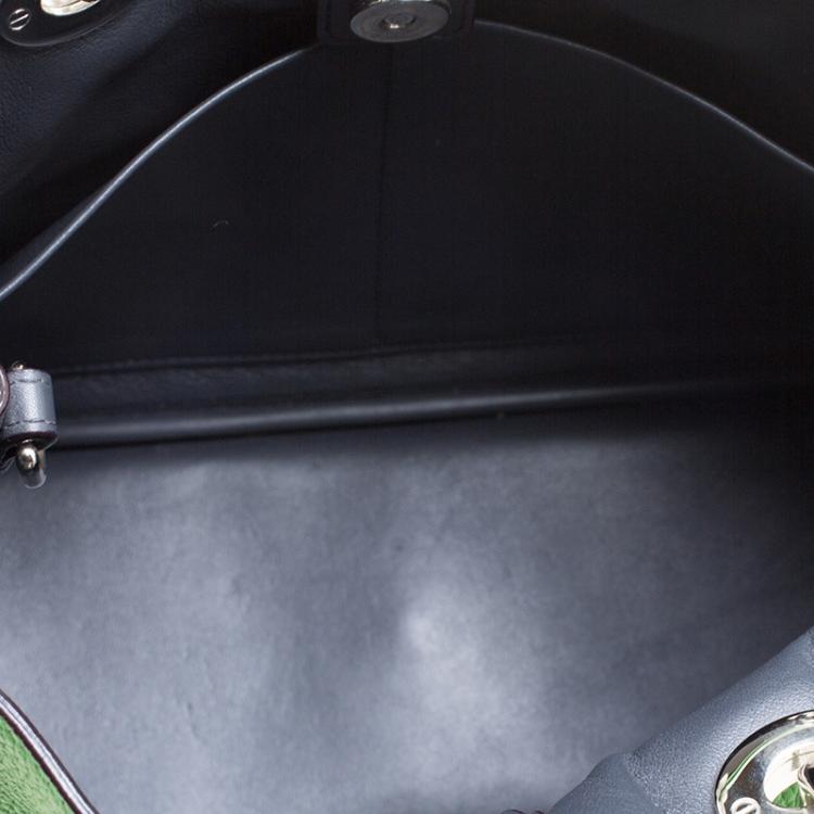 Pre Owned Dior Green Leather Medium Diorissimo Shopper Tote