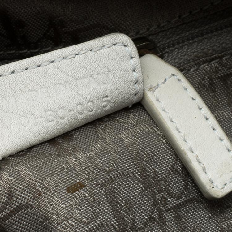Pre Owned Dior White Cannage Leather Boston Bag