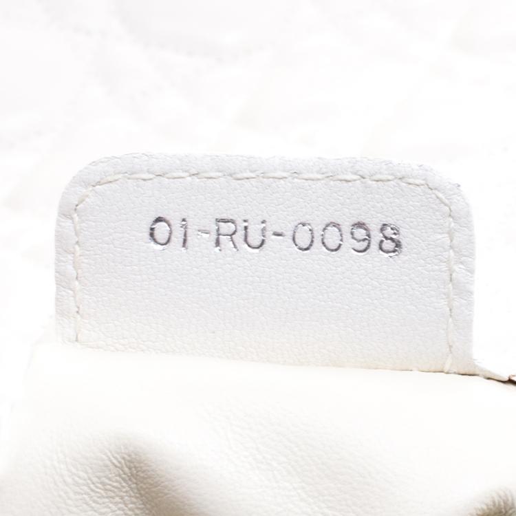 Pre Owned Dior White Cannage Leather Hobo