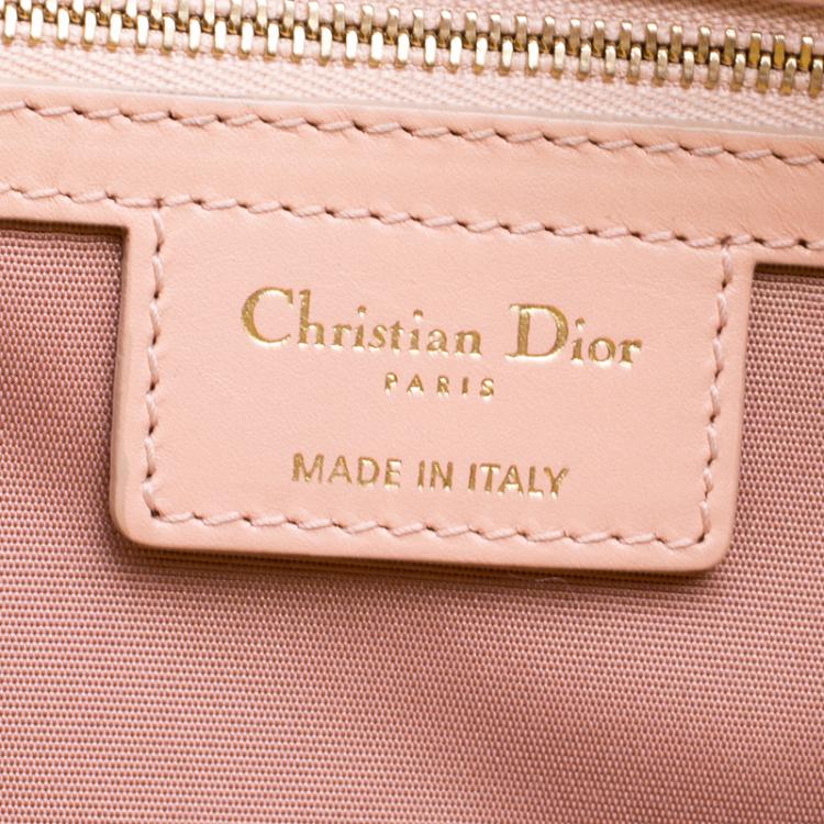 Pre Owned Dior Pink Coated Canvas Medium Panarea Shopper Tote