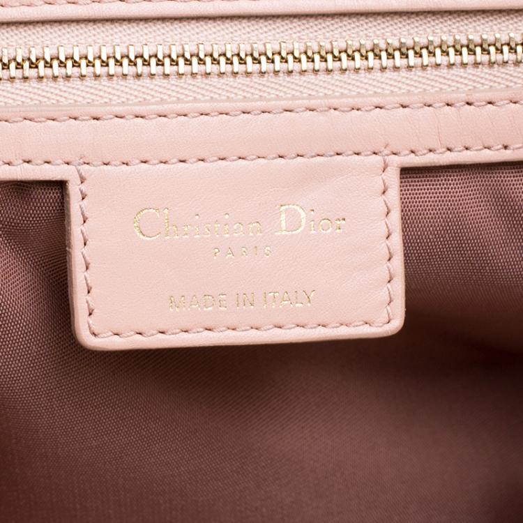 Pre Owned Dior Peach Coated Canvas Medium Panarea Shopper Tote