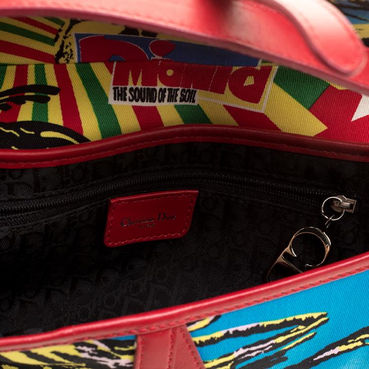 Pre Owned Dior Multicolor Fabric Bob Marley Saddle Bag