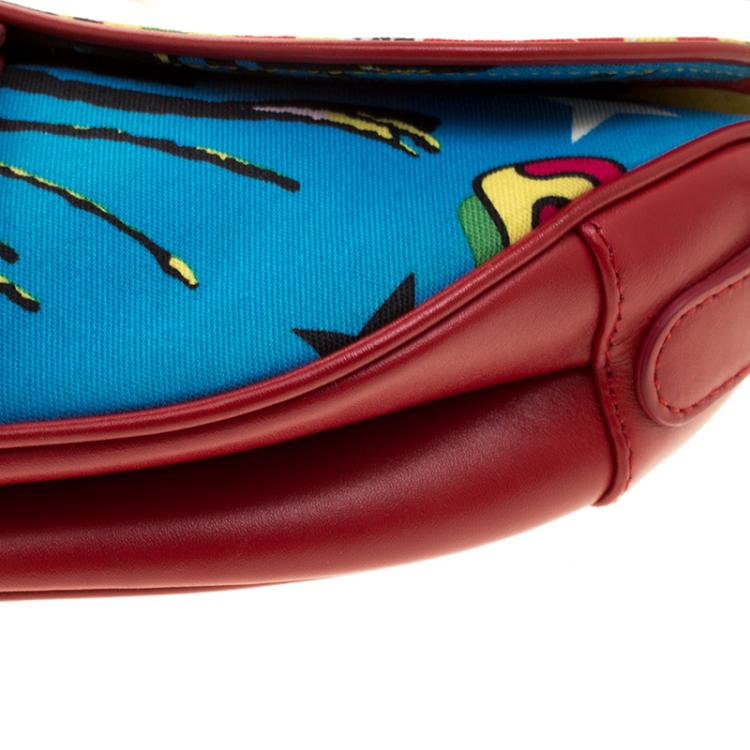 Pre Owned Dior Multicolor Fabric Bob Marley Saddle Bag