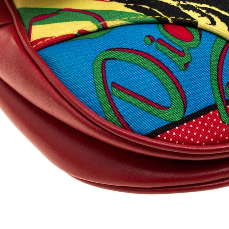 Pre Owned Dior Multicolor Fabric Bob Marley Saddle Bag