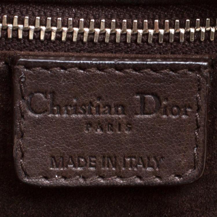 Pre Owned Dior Brown Cannage Soft Leather Large Hobo