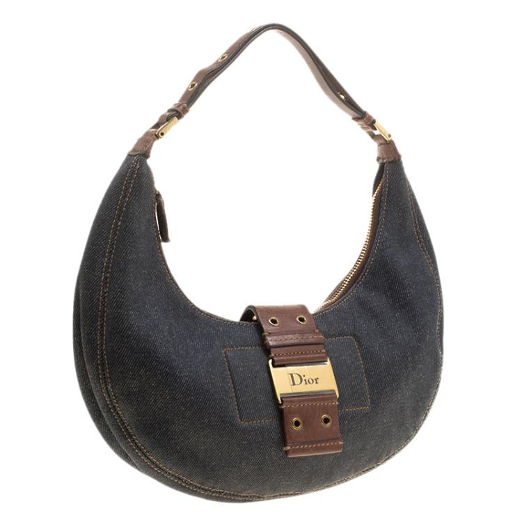 Pre Owned Dior Blue Denim Hobo