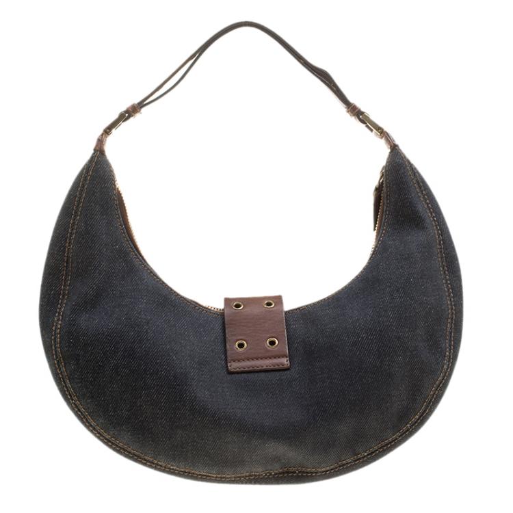 Pre Owned Dior Blue Denim Hobo