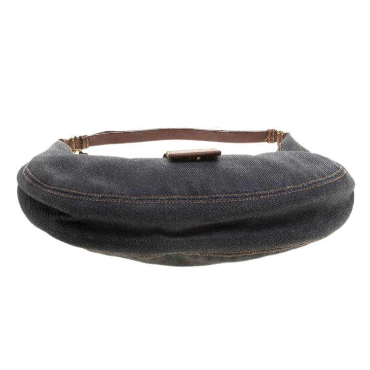 Pre Owned Dior Blue Denim Hobo