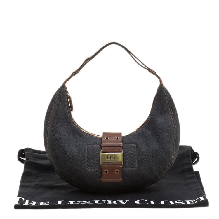 Pre Owned Dior Blue Denim Hobo