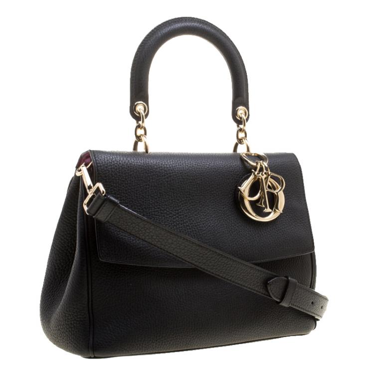 Pre Owned Dior Black Leather Small Be Dior Flap Bag