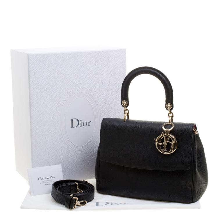 Pre Owned Dior Black Leather Small Be Dior Flap Bag