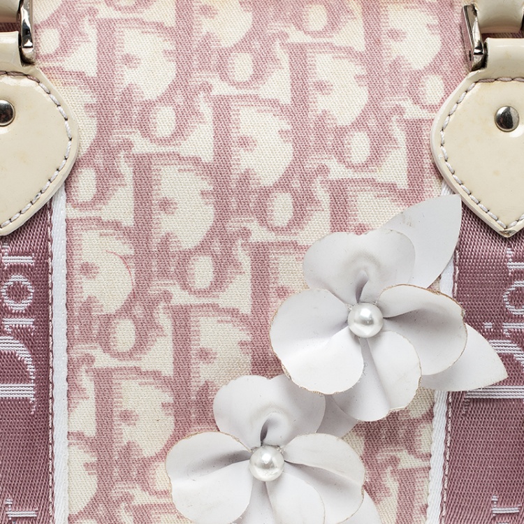 Pre Owned Dior Pink Monogram Canvas Girly Boston Bag