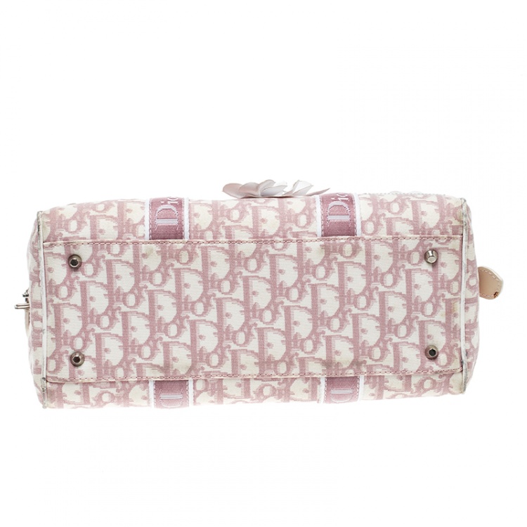 Pre Owned Dior Pink Monogram Canvas Girly Boston Bag