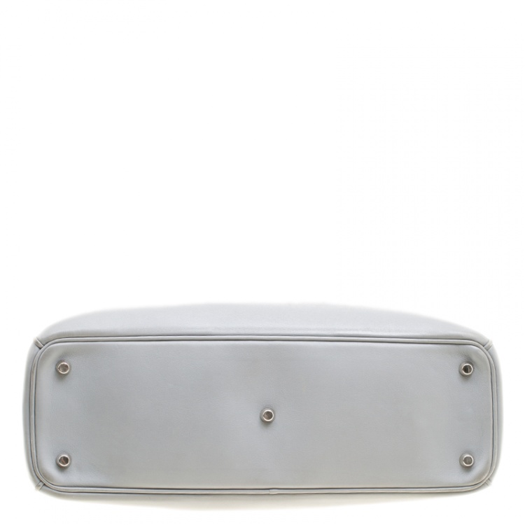 Pre Owned Dior Grey Leather Large Diorissimo Shopper Tote