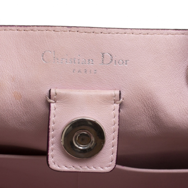 Pre Owned Dior Grey Leather Large Diorissimo Shopper Tote