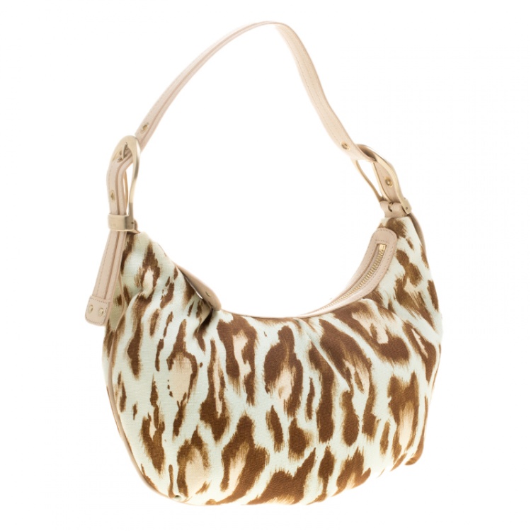 Pre Owned Dior Multicolor Leopard Printed Canvas and Leather Hobo 