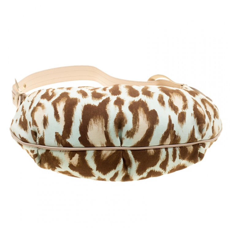 Pre Owned Dior Multicolor Leopard Printed Canvas and Leather Hobo 