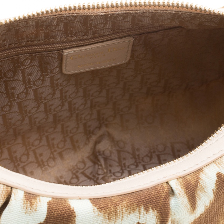 Pre Owned Dior Multicolor Leopard Printed Canvas and Leather Hobo 