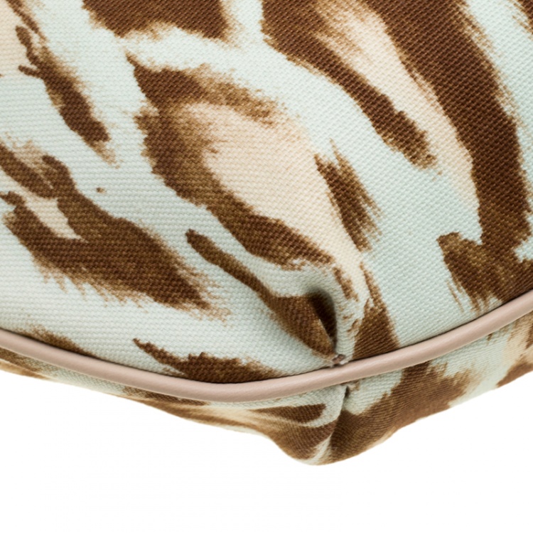 Pre Owned Dior Multicolor Leopard Printed Canvas and Leather Hobo 