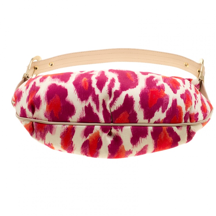 Pre Owned Dior Multicolor Leopard Printed Canvas and Leather Hobo